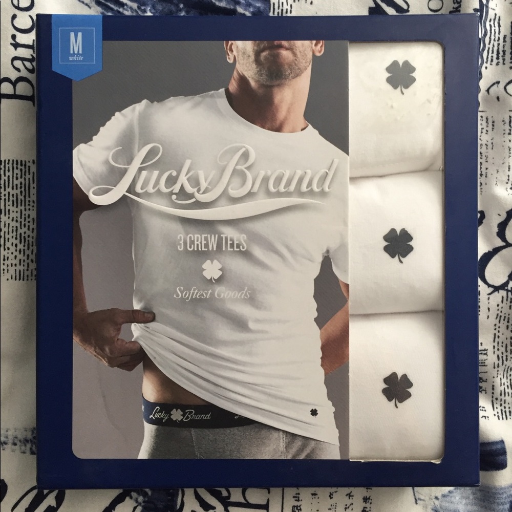 Lucky Brand - 3 Crew Neck Tees - 100% Cotton